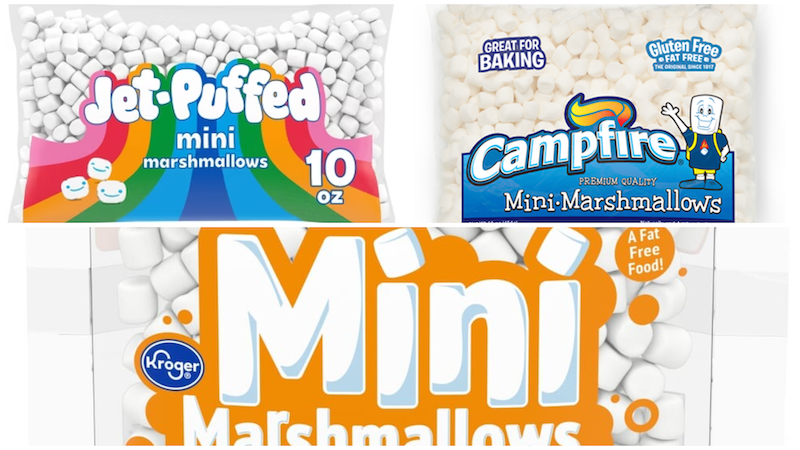 several bags of marshmallows